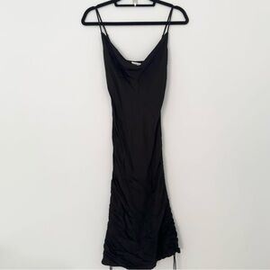 Aritzia Wilfred Only Ruched 100% Vegan Silk Slip Dress